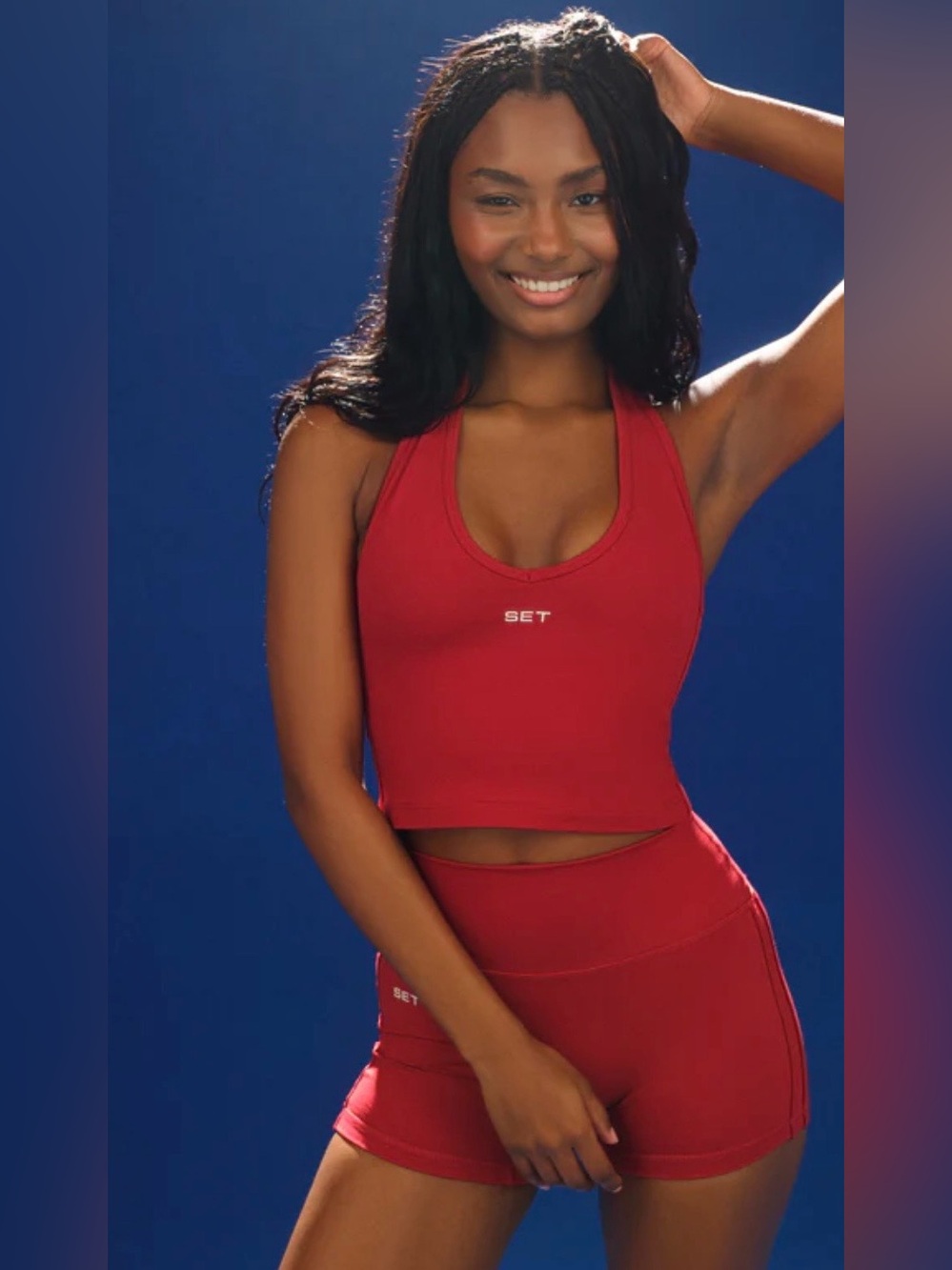 SET Active FormCloud Duo Stripe Halter And Shorts